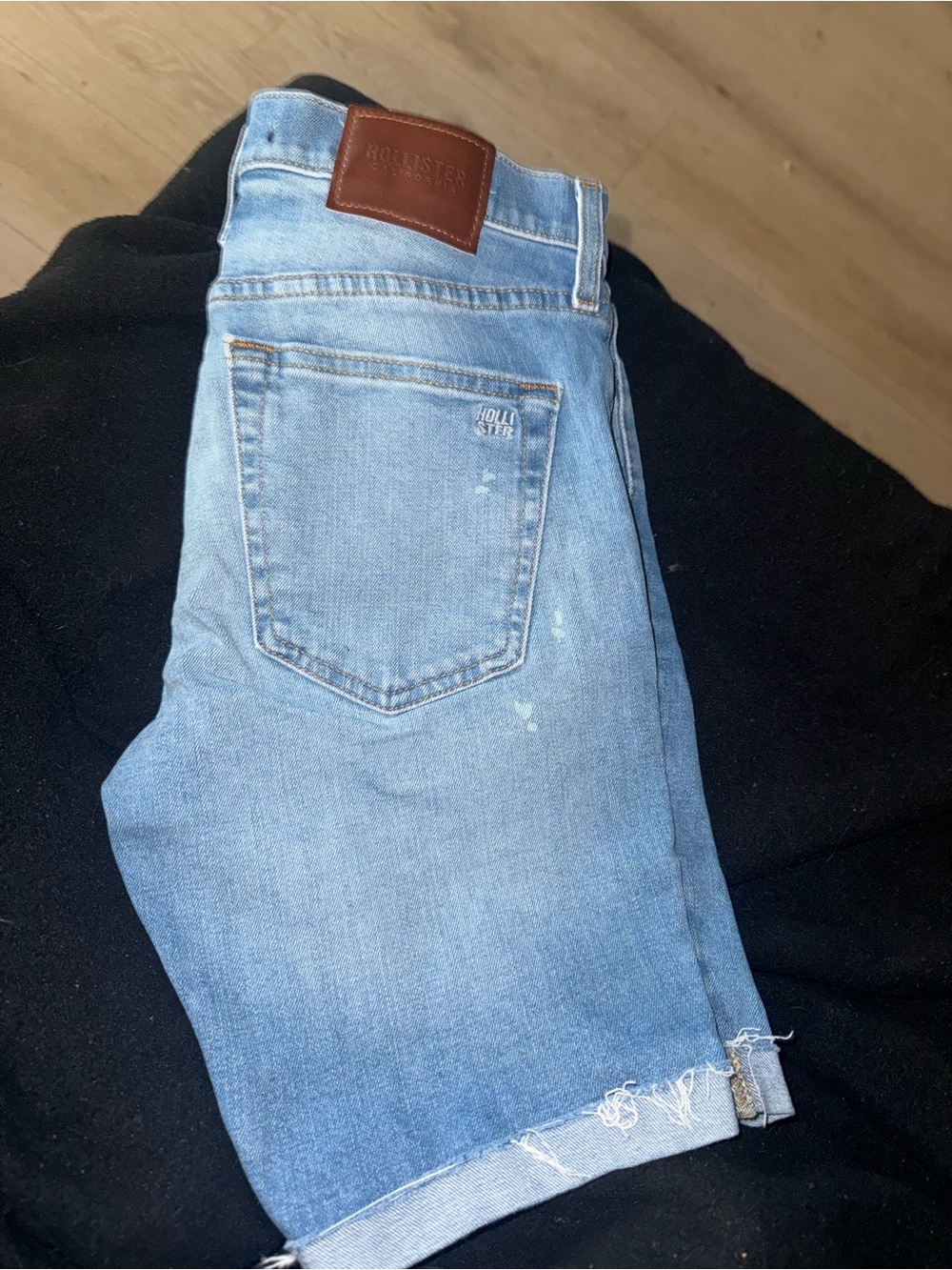 Hollister Light Blue Rolled Hem Denim Shorts